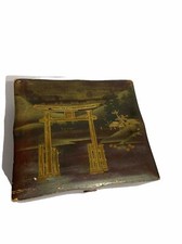Vintage Japanese Hand Painted Jewellery Box Trinket Box Decorative Display