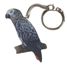 African grey parrot keyring - african,