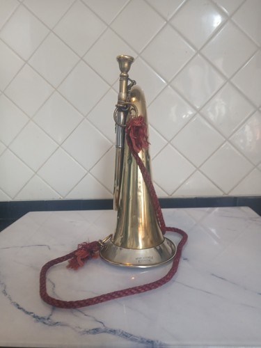 Antique brass signal horn - brass,