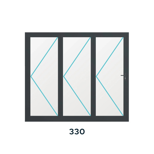 Black aluminium 3 panel - aluminium,