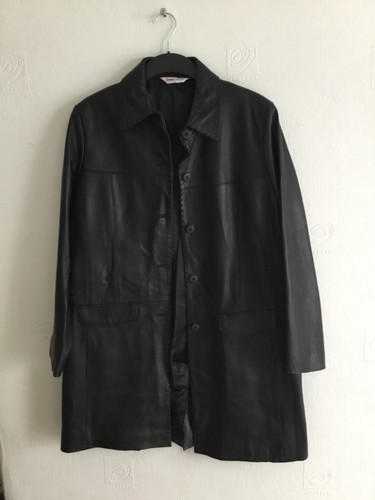 Bon marche black leather coat - marche,