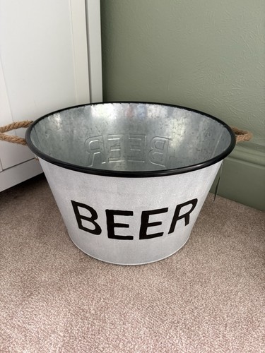 Galvanised drinks beer bucket - drinks,