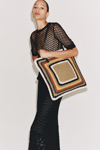 Zara multicoloured tote bag - zara,