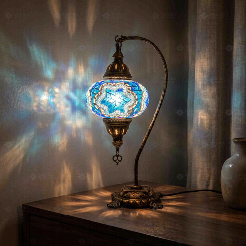 Blue turkish mosaic table - blue,