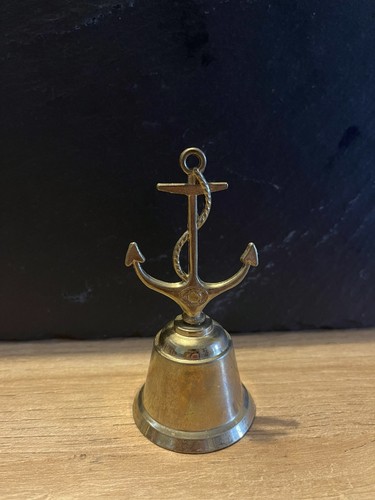 Small brass hand bell - brass,