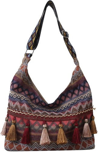 Macrame bag blue straw - blue, -straw