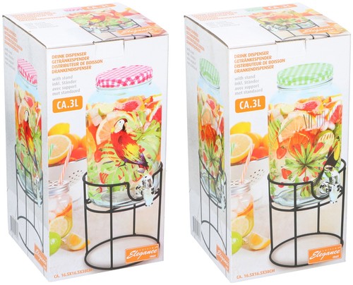 Glass drink dispenser - 3l,