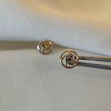 Genuine 9CT Yellow Gold Earrings Rennie Mackintosh Glasgow Rose Stud EARRINGS