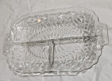 Vintage Indiana 11.25" Pineapple and Floral 3 Part Divided Relish Dish (#6)