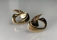 Ola Gorie Earrings 9ct Gold, Swan Collection, Orkney, Scottish Jeweller