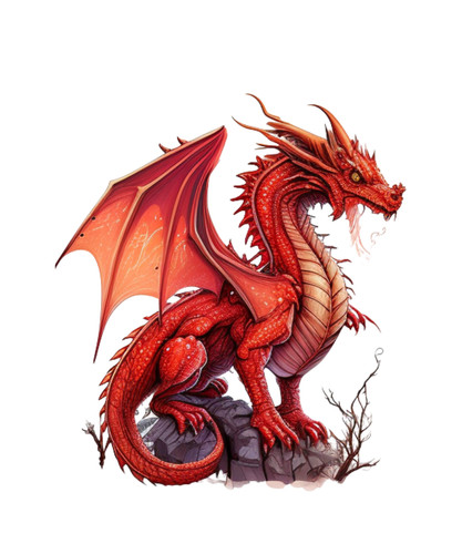 Car sticker red - 7, dragon