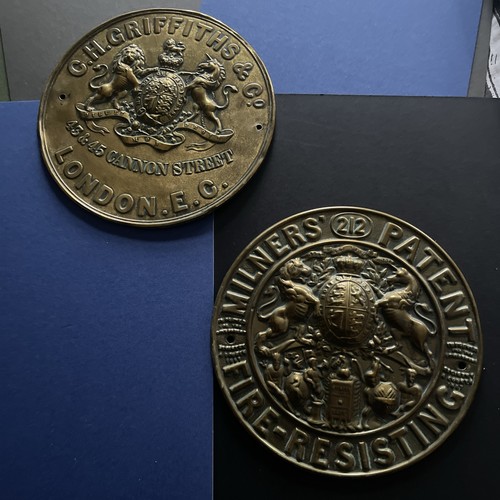 Vintage brass safe plaque c - safe,