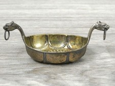 Norwegian 830 Silver Viking Boat Salt Boat Dish 3" Stamped (Mtr)