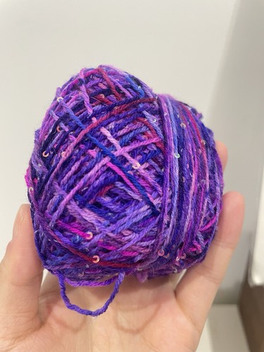 Hand dyed sequin wool - hand-dyed, yarn