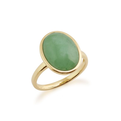 Statement oval jade ring - oval, in