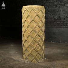 Chimney Pot Planter, 19th C Buff Clay Geometric Decorative Design