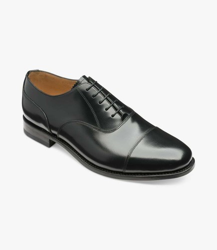 Loake 200b plain black shoes - black, g