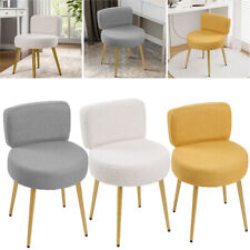 Teddy Plush Upholstery Dressing Table Stool Side Chair Makeup Bedroom Rest Chair