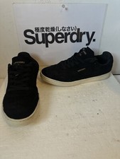 Superdry Black Suede Trainers Shoes Size UK 6 EU 39