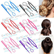 4 Pcs Set Styling Clip Bun Maker Hair Twist Braid Ponytail Accessories Tool