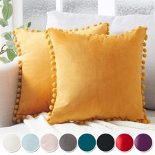Velvet Pom-poms Cushion Covers Large  Sofas Quare Cushion Slip Cover Home Decor