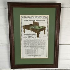 Vintage Metamorphic Billiard and Dining Table Advertisement in Mahogany Frame