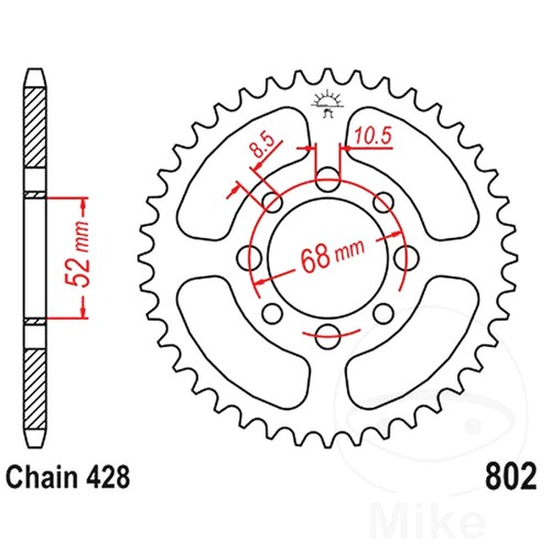 Rear sprocket tooth 428 - 50,