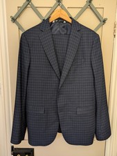 Zara Dark Blue Patterned Suit