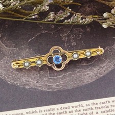 Edwardian 9ct gold blue Paste