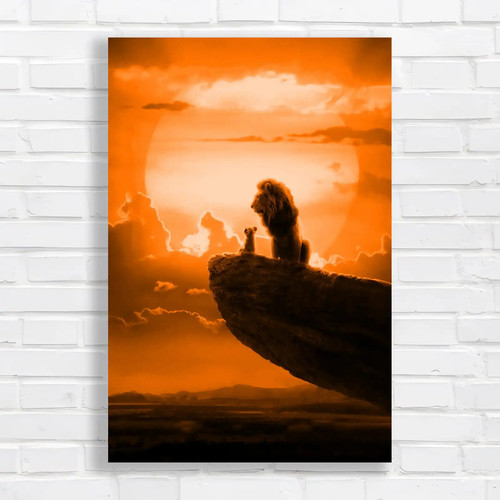 Majestic lion sunset orange - lion,