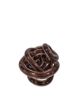 Decorative Hand Blown Glass Knot Sculpture in Shimmering Bronze Finish