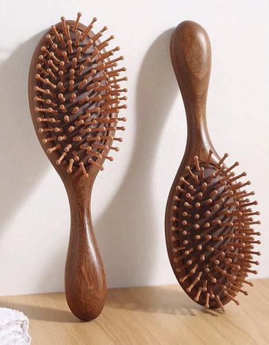 Natural wooden hair brush - natural,
