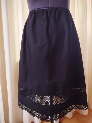 Black cotton petticoat half - black,