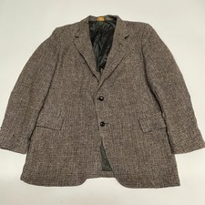 Vintage Harris Tweed Jacket Blazer Mens UK 46 R Grey Wool Countrywear City