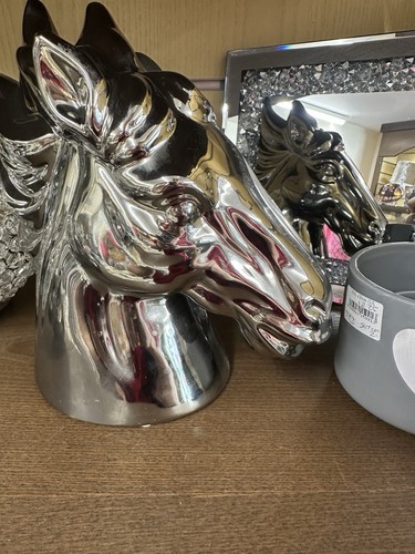Large chrome effect horse - chrome,