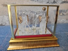 Art Blown Glass Elephant Figurine Handcraft Miniature Sculptures Clear/Gold