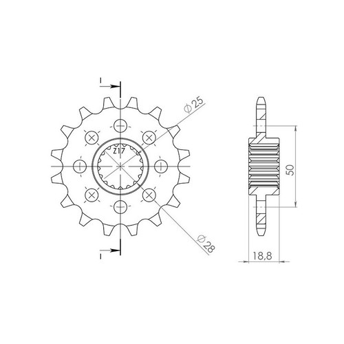Sgr sprocket p525 - ac, p525-d16