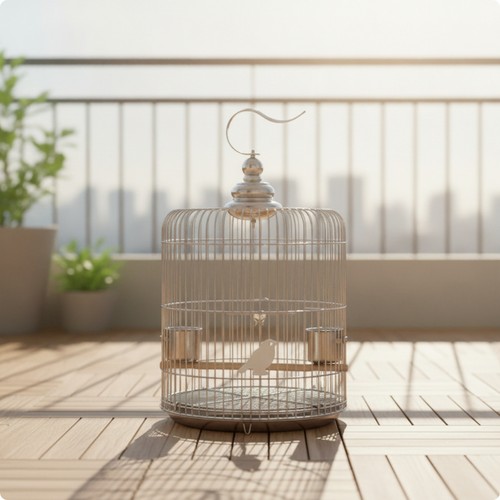 Round bird cage stainless - bird,