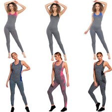 LADIES WOMENS GYM WEAR SUIT VEST TOP LEGGINGS SET FITNESS WORKOUT YOGA SPORTS