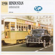 1958 HINDUSTAN AMBASSADOR Classic Car Photograph / Information Maxi Card