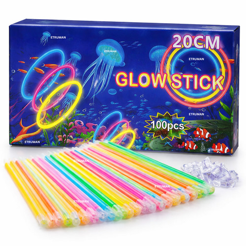 100 glow sticks bracelets - 8",