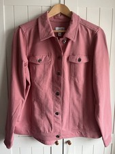 Denim & Co. Comfy Denim Style Jacket with Collar - Size Large (New) Dusky Pink