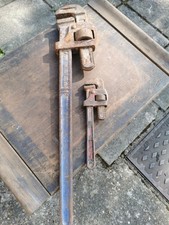 24" Record Stilsons 24" AND 10" Rothenberger adjustable pipe wrenches old tools