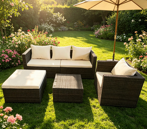 5pcs rattan corner sofa - 5pcs,