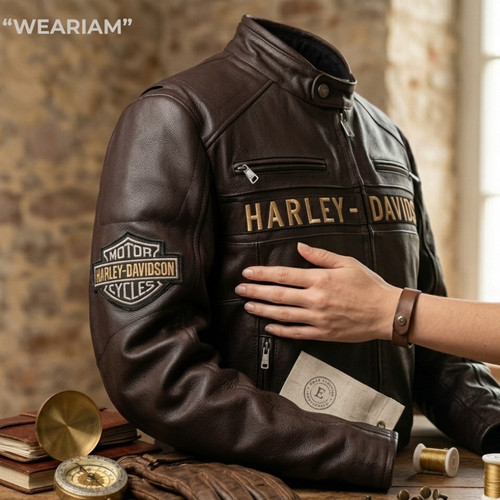 Harley men brown biker - harley,