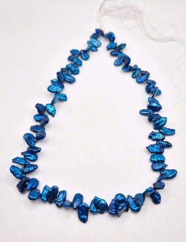 Blue keshi freshwater pearls - blue,