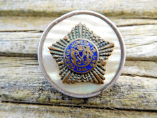 WW1 Machine Gun Guards Other Ranks Sweetheart Badge 1917-1918 Silver Rim Enamel