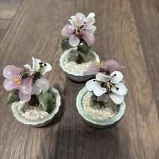 3 x Vintage Mini Jade Glass