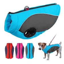 Dog Coats Waterproof Reflective Winter Warm Fleece Padded Dog Jacket Clothes 