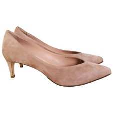 Max Mara Kitten Heel Pumps Phyllis Suede Dusty Pink Shoes Size 38 rrp $1200